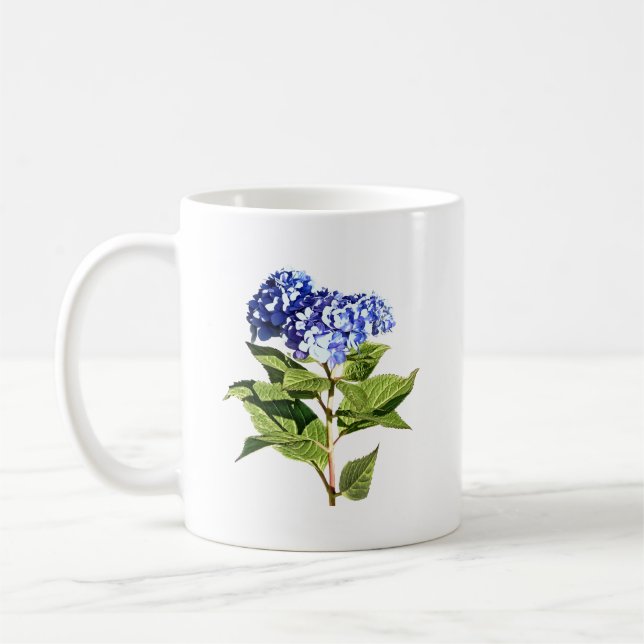 Caneca De Café Hortênsia Azul Graciosa (Esquerda)