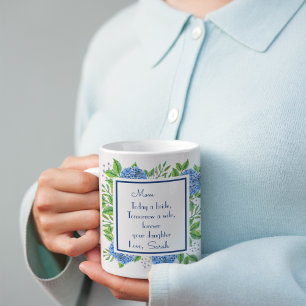 Caneca De Café Hortênsias Presentes da Noiva para a Mãe da Noiva