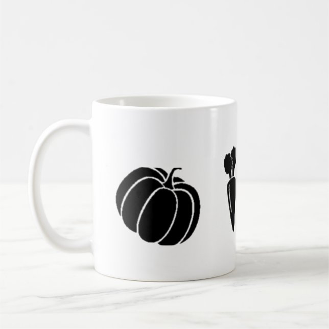 Caneca De Café hortifrutícolas-brinjal-pompkin cenoura (Esquerda)