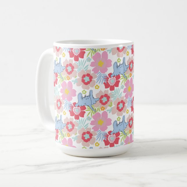 Caneca De Café Horton Hears A Who | Padrão de Flor de Pastel (Frente Esquerda)