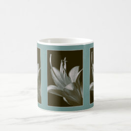 Caneca De Café Hosta Flower Vintage Sepia Fotografia Teal Cinza