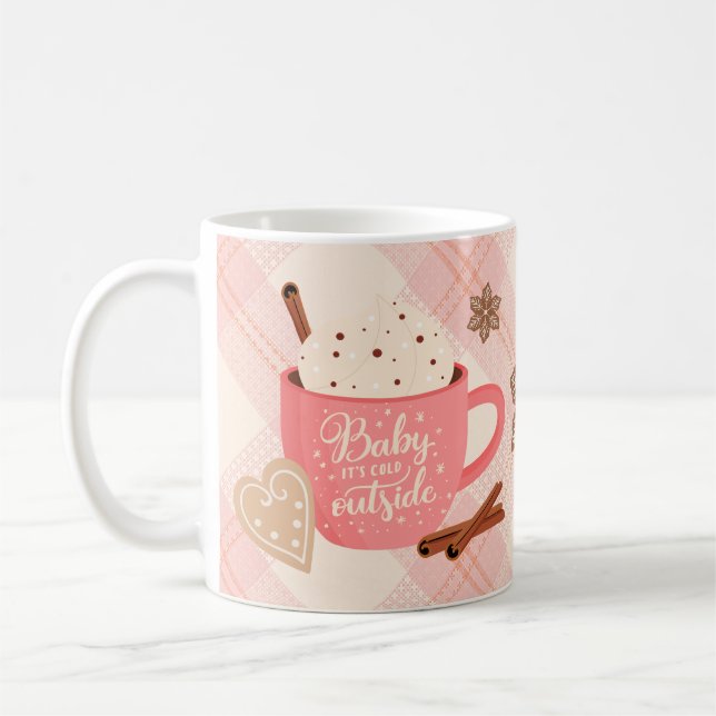 Caneca De Café Hot Chocolate Winter Mug Baby It's Cold Outside (Esquerda)
