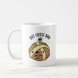 Caneca De Café Hot Cross Bun Engraçado Comida Pun