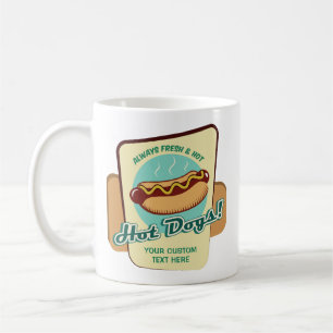Caneca De Café Hot Dog de Texto Personalizado