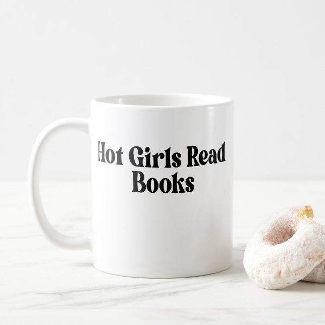 Caneca De Café Hot Girls Leia Livros (Com Donut)