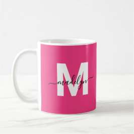 Caneca De Café Hot Pink Monogram