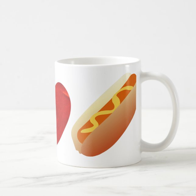 Caneca De Café Hotdog do amor da paz (Direita)