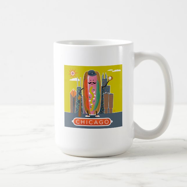 Caneca De Café Hotdog do Estilo Chicago (Direita)