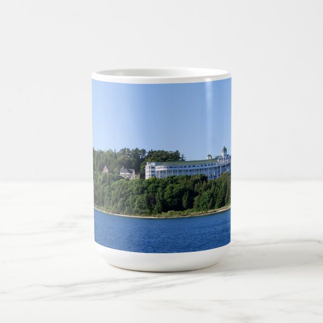 Caneca De Café Hotel grande, ilha de Mackinac, Michigan, panorama (Centro)