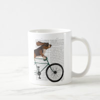Hound Basset na Bicicleta