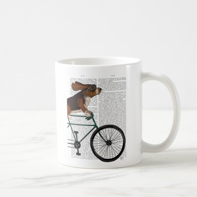 Caneca De Café Hound Basset na Bicicleta (Direita)