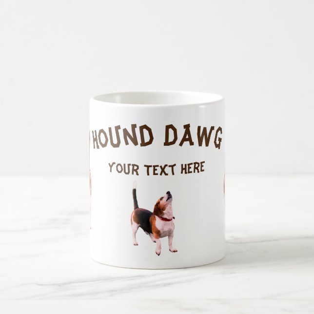 Caneca De Café Hound Dawg Beagle Funny Personalizado (Centro)