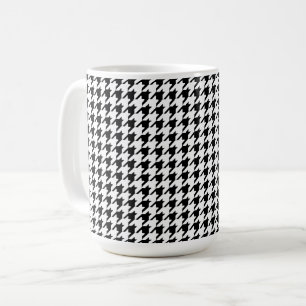 Caneca De Café Houndstooth Preto e Branco