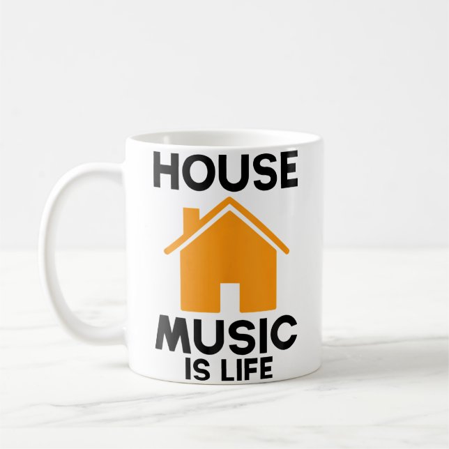 Caneca De Café House Music É Vida Edm Rave Dj House (Esquerda)