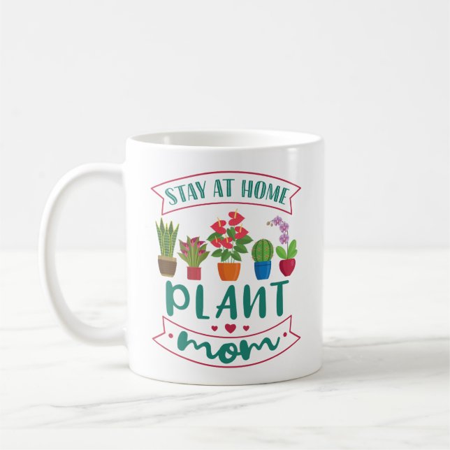Caneca De Café Houseplant Lover Stay At Home Plant Mom (Esquerda)