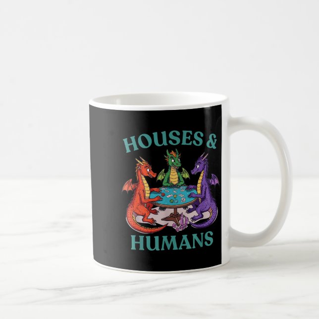 Caneca De Café Houses And Humans Dragon Tabletop Rpg Fantasy Paro (Direita)