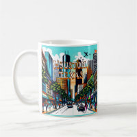 Houston, Texas City View Abstrato Art