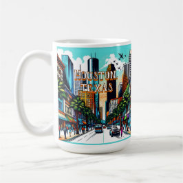 Caneca De Café Houston, Texas City View Abstrato Art