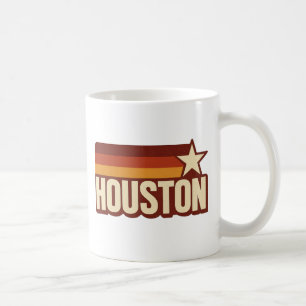 Caneca De Café Houston Texas Retro Vintage Star Design