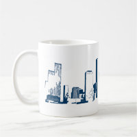 Houston, Texas Skyline, Marinho - Arte em Linha