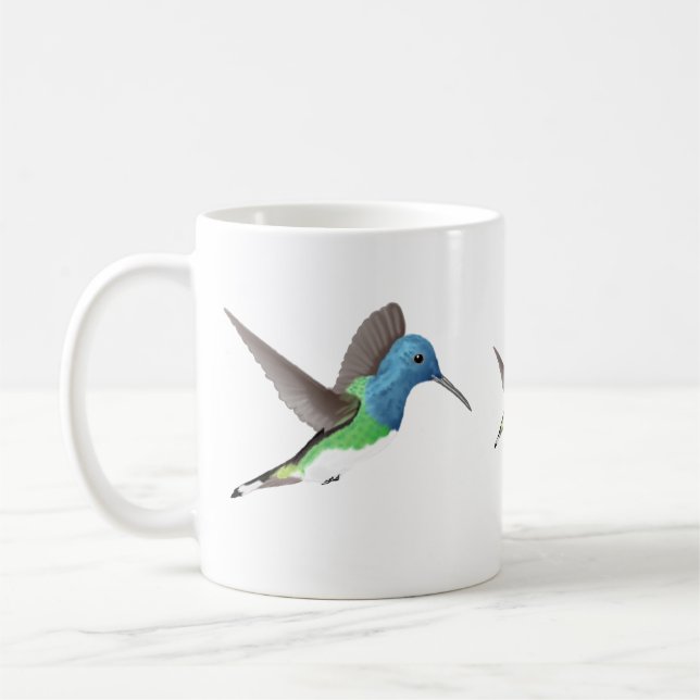 Caneca De Café Hovering Jacobin Hummingbird - transparente. (Esquerda)
