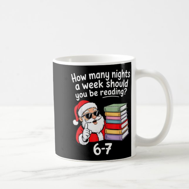 Caneca De Café How Many Nights Reading Teacher 67 Christmas Six S (Direita)