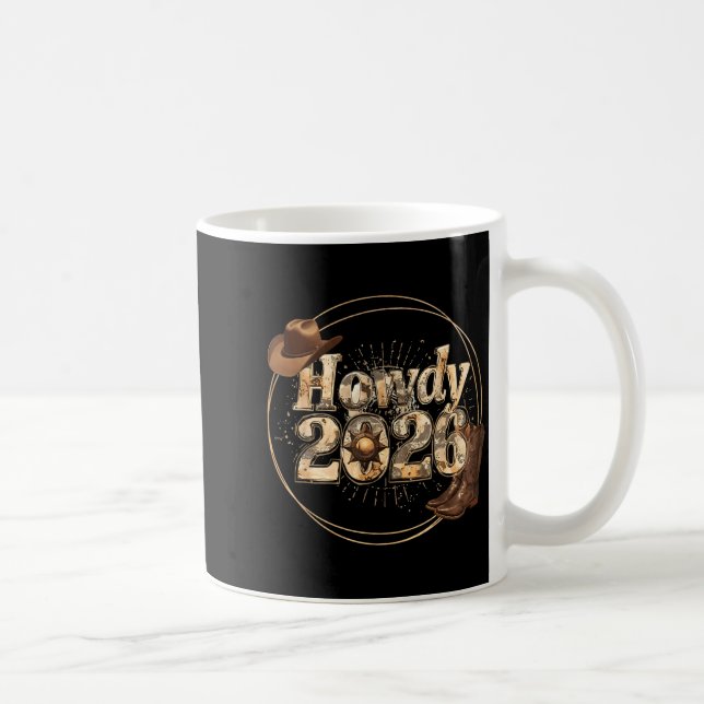Caneca De Café Howdy 2026 New Year Hello 2026 Western New Year  (Direita)