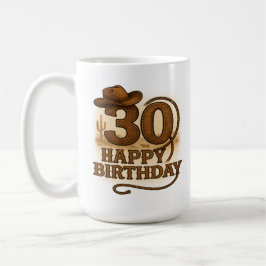 Caneca De Café Howdy, 30 anos: Western Birthday Mug
