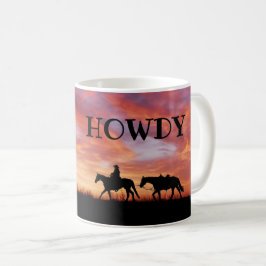 Caneca De Café Howdy Cowboy Horse Sky Ocidental