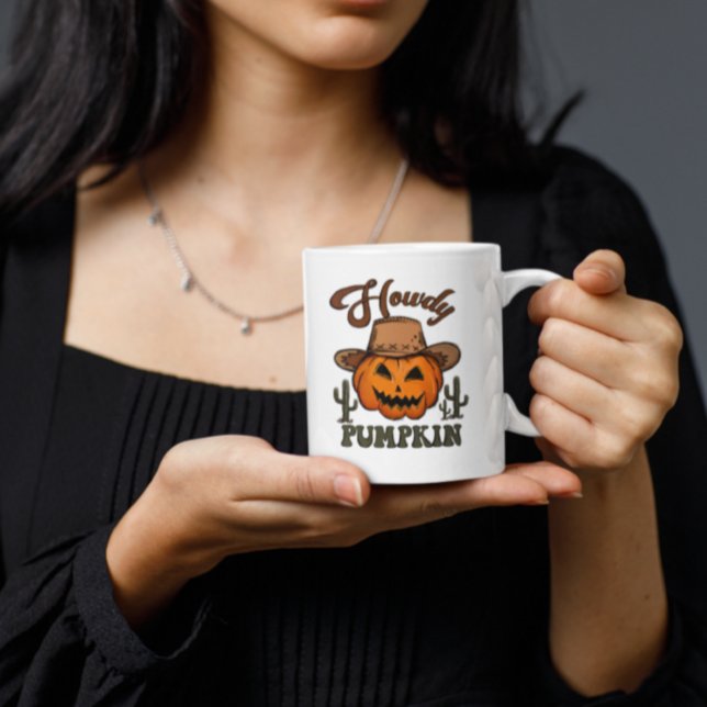 Caneca De Café Howdy Pumpkin (Criador carregado)