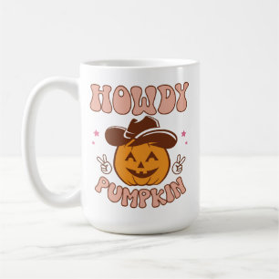 Caneca De Café Howdy Pumpkin Western Retro Halloween