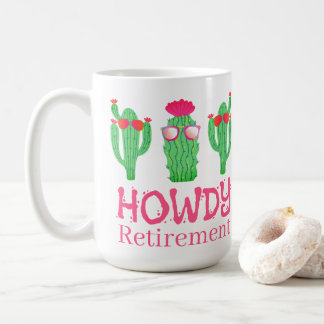 Caneca De Café Howdy Retirement Funny Western Cactus Characters