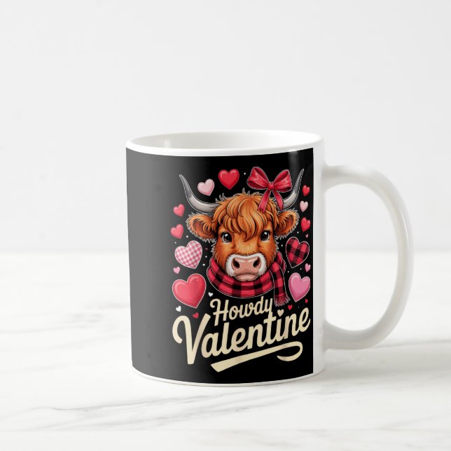 Caneca De Café Howdy Valentine Cow Love Outfit For Couples And Af (Direita)