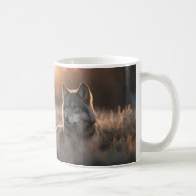 Howl no amanhecer com a mug dos dois lobos