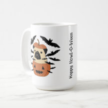 Howl-O-Ween Pug num Jack-O-Lanterna com Bats