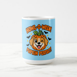 Caneca De Café Howl O Ween Pupkin Cachorro Fofo T-Shirt de Hallow