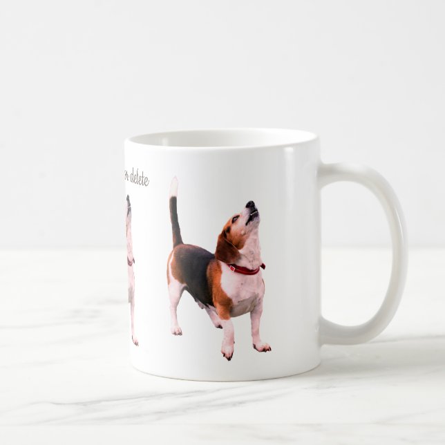 Caneca De Café Howling Beagle Dog Personalizado (Direita)