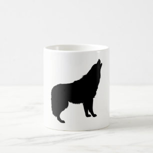 Caneca De Café Howling Wolf Silhouette