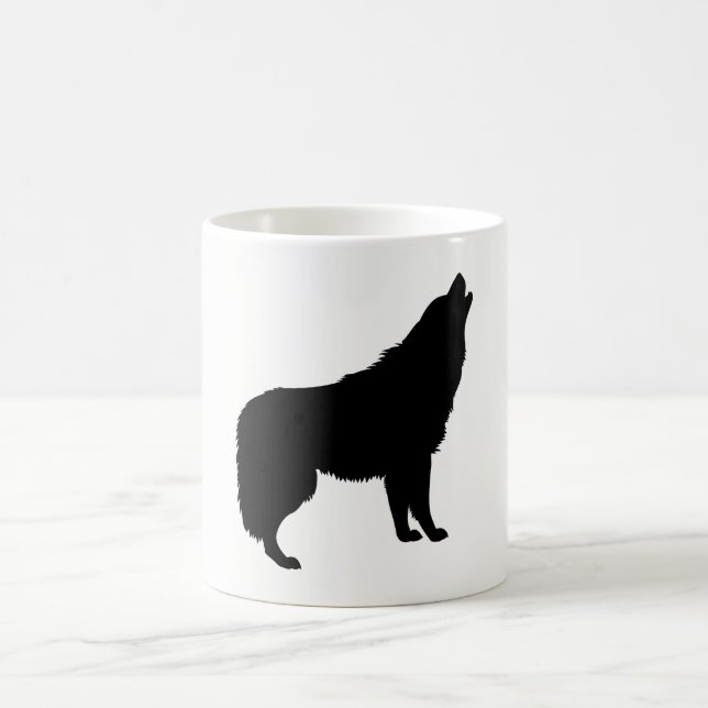 Caneca De Café Howling Wolf Silhouette (Centro)