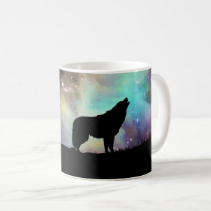 Caneca De Café Howling Wolf Silhouette Coffee Mug