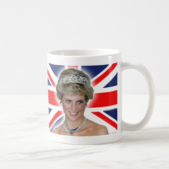 Caneca De Café HRH Princesa Diana Union Jack (Direita)
