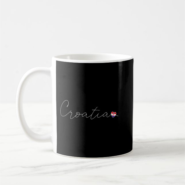 Caneca De Café Hrvatska Simple Love Croatian Flag Heart on Croati (Esquerda)
