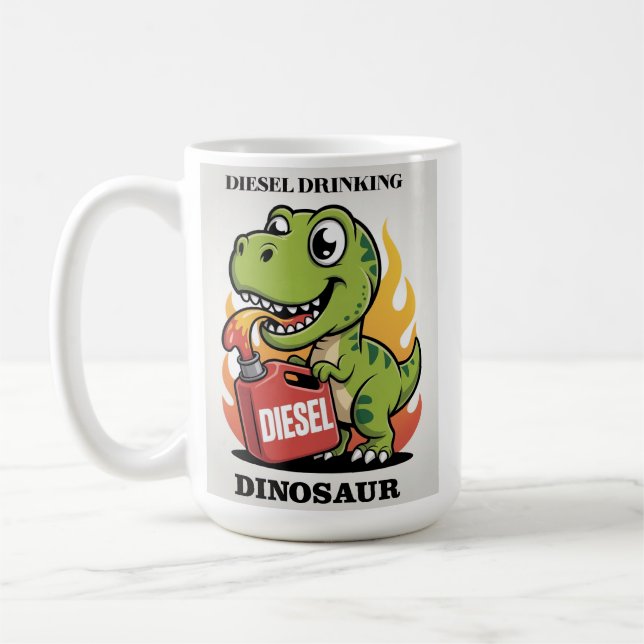 Caneca De Café https://www.zazzle.co.uk/diesel_drinking_dinosaur_ (Esquerda)