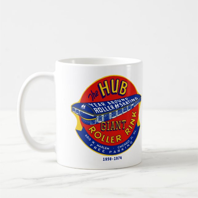 Caneca De Café Hub Roller Rink Chicago/Norridge Illinois (Esquerda)
