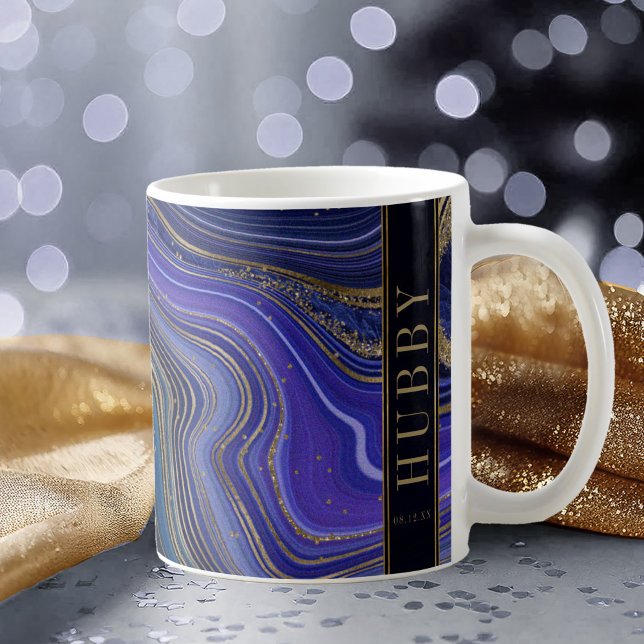 Caneca De Café Hubby da Meia-Noite de abstrato Agate ID827 (Criador carregado)