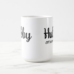 Caneca De Café Hubby Wedding Anniversário deseja marido