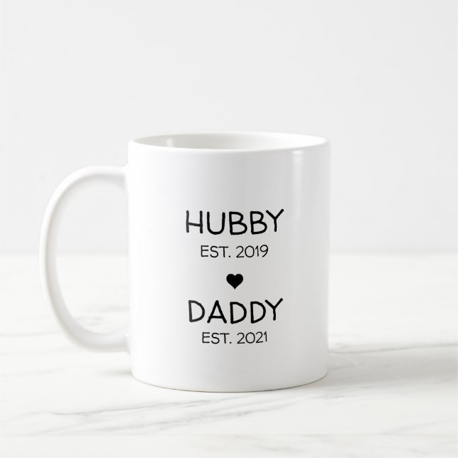 Caneca De Café HubbyPapai Gravidez Anúncio de Gravidez (Esquerda)