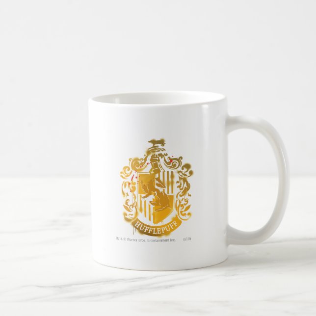 Caneca De Café Hufflepuff Crest - Splattered (Direita)