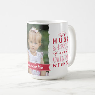 Caneca De Café Hugs & Kisses & Dias de os namorados