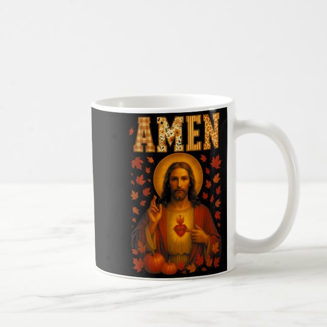 Caneca De Café Hugvyn Amen Fall Jesus Christian Bible Verses Than (Direita)